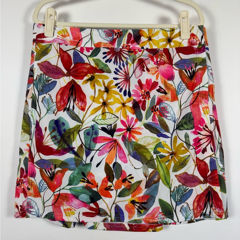 Ripskirt Hawaii Floral Mini Skirt in White with Multicolor Floral Print